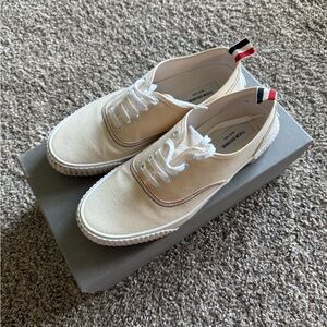 Thom Browne White and Cream Sneakers Slip-On Casual